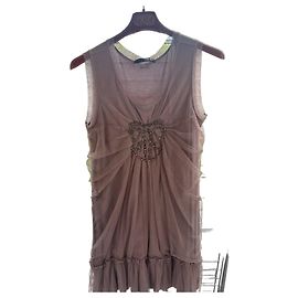 Liu.Jo Robe Liu Jo en viscose taupe avec strass Taupe