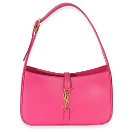 Saint Laurent Bolsa Hobo Le 5 7 Small em couro de vitelo liso rosa Rosa