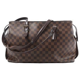 Borsa a tracolla Louis Vuitton Chelsea Damier Ebene marrone N51119 Rosso