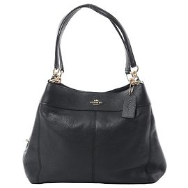 Borsa a tracolla Coach Lexy in pelle martellata nera Nero