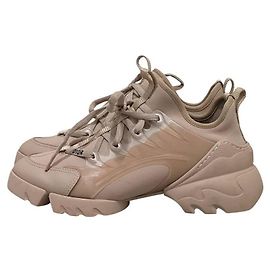 Tênis Dior D-Connect de couro bege e PVC com cadarço sz.37.5 usado Outro