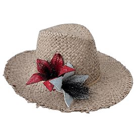 Eugenia Kim Floral Straw Sun Hat Red Other Straw