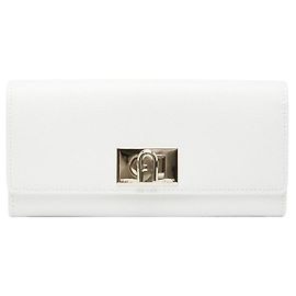 Furla 1927 Leather Long Wallet White