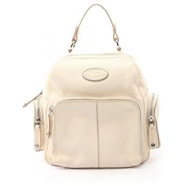 TOD'S Leather Backpack White