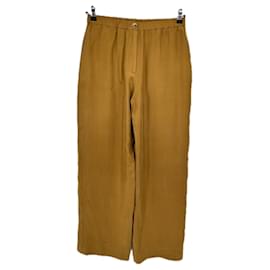 Calças de seda cor camel Cos 38 Camelo