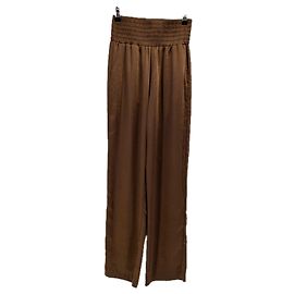 Autre Marque Calça de cetim marrom Marrom