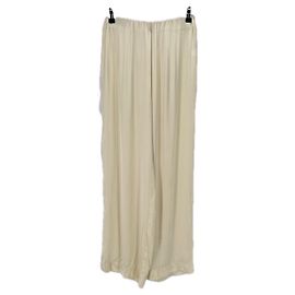 Autre Marque Calça de cetim creme Bege