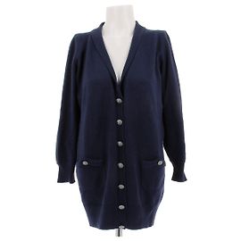 Chanel Marineblauer Cardigan aus Kaschmir Marineblau
