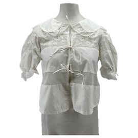 Autre Marque Camicetta bianca in cotone MAISON CLEO x YOLAINE Bianco