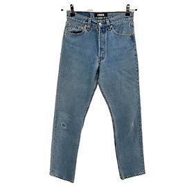 Vaqueros Reformation azules de algodón con detalles de agujeros Azul