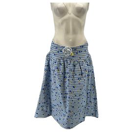 Autre Marque Falda de algodón floreada azul FOR LOVE AND LEMONS Azul