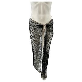 Emanuel Ungaro Schwarzer Spitzenrock mit Strass Schwarz