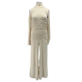 Autre Marque Robe longue en coton beige avec fronces BITE Beige