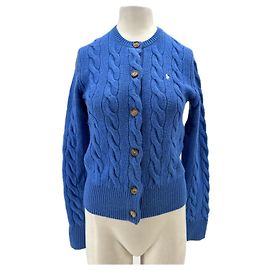 Cardigan bleu en coton Polo Ralph Lauren Bleu