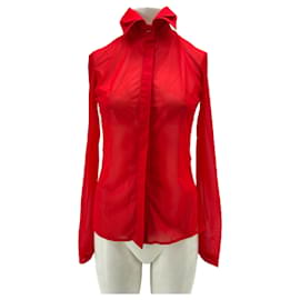 Autre Marque Transparentes rotes Hemd Rot