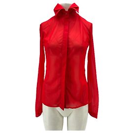 Autre Marque Chemise transparente rouge Rouge