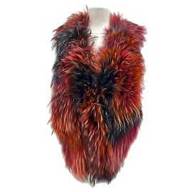 Autre Marque Fourrure rouge sans manches Red