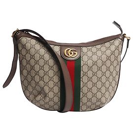 Gucci Bolsa hobo meia lua Ophidia marrom Marrom
