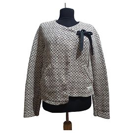 Cardigã de malha Odd Molly estampado Marrom Preto Rosa Branco