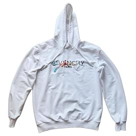 Givenchy Paris Sudadera con Capucha de Algodón Blanco Blanco Multicolor