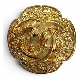 Spilla Chanel Vintage 1995 Coco Mark Flower D'oro