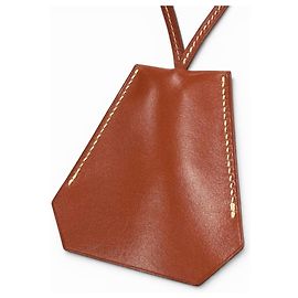 Hermès Colar Clochette de Couro Vintage Hermes Marrom
