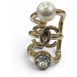 Orecchini ear cuff Chanel B22C Gold Rhinestone D'oro