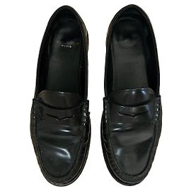 Saint Laurent Mocasines de cuero negro Negro
