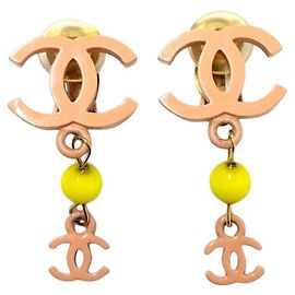 Orecchini a clip Chanel Coco Mark 03S Rosa Giallo