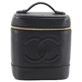 Beauty Case Chanel Black CC Caviar Nero