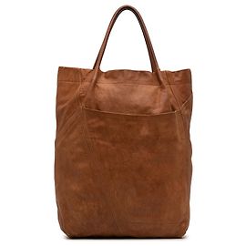 Tote de couro marrom com bolso frontal Marni Marrom