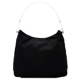 Prada Black Tessuto Acrylic Handle Bag Black