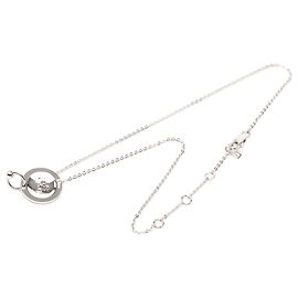 Dior Halskette mit silberfarbenem Messingknopf-Anhänger Silber