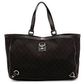 Gucci Abbey Denim GG Tote in Braun Braun Dunkelbraun