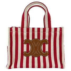 Céline Bolsa Cabas Thais Small da Celine Marrom Branco Vermelho