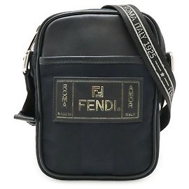 Borsa a Spalla Fendi Pequin Nero
