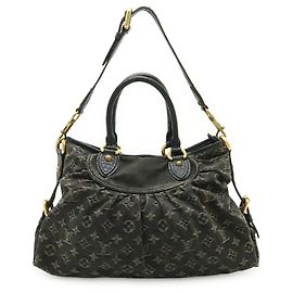 Louis Vuitton Monogram Denim Neo Cabby MM Tote Bag Black