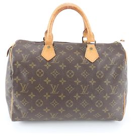 Louis Vuitton Monogram Speedy 30 Mini Boston Handbag Dark brown
