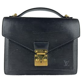 Borsa Louis Vuitton Epi Monceau Nero