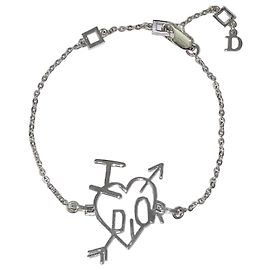 Dior Pulseira "I love Dior" Prateada Prata