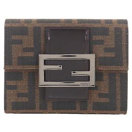Fendi Zucca Tri-fold Wallet Brown