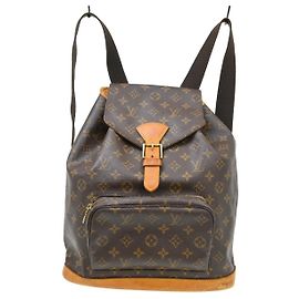 Louis Vuitton Vintage Montsouris Backpack Monogram Canvas GM Brown
