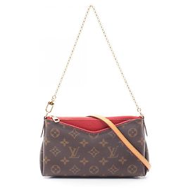 Clutch 2-Way Louis Vuitton Pallas Marrone Rosso Fuschia