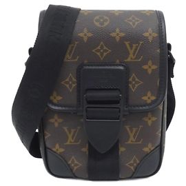 Bolsa de Ombro Louis Vuitton Monogram Macassar Archie Messenger PM M46442 Marrom Preto