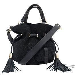 NUOVA BORSA LANCEL 1ER FLIRT PM EDIZIONE LIMITATA NERA CON GLITTER A SECCHIO Nero