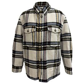 Isabel Marant Etoile Ervey Checked Padded Flannel Jacket in Multicolor Wool Multiple colors
