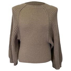 Stella Mc Cartney Pull en maille à manches ballon en cachemire marron Stella McCartney Marron Rouge