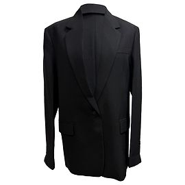 Totême Single-Breasted Blazer in Black Polyester  Black