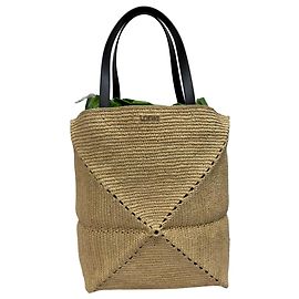 Bolsa Tote Loewe XL Puzzle em ráfia bege Bege