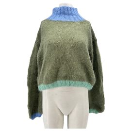 Autre Marque Rose Carmine Mohairpullover khaki Grün